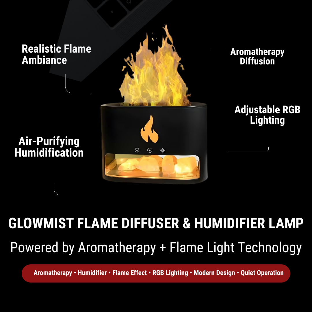 GlowMist Flame Diffuser & Humidifier Lamp