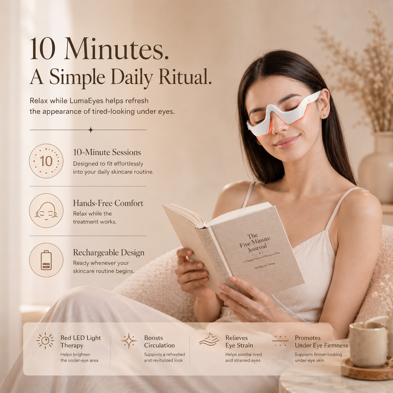 LumaEyes Under Eye Red Light Therapy Device
