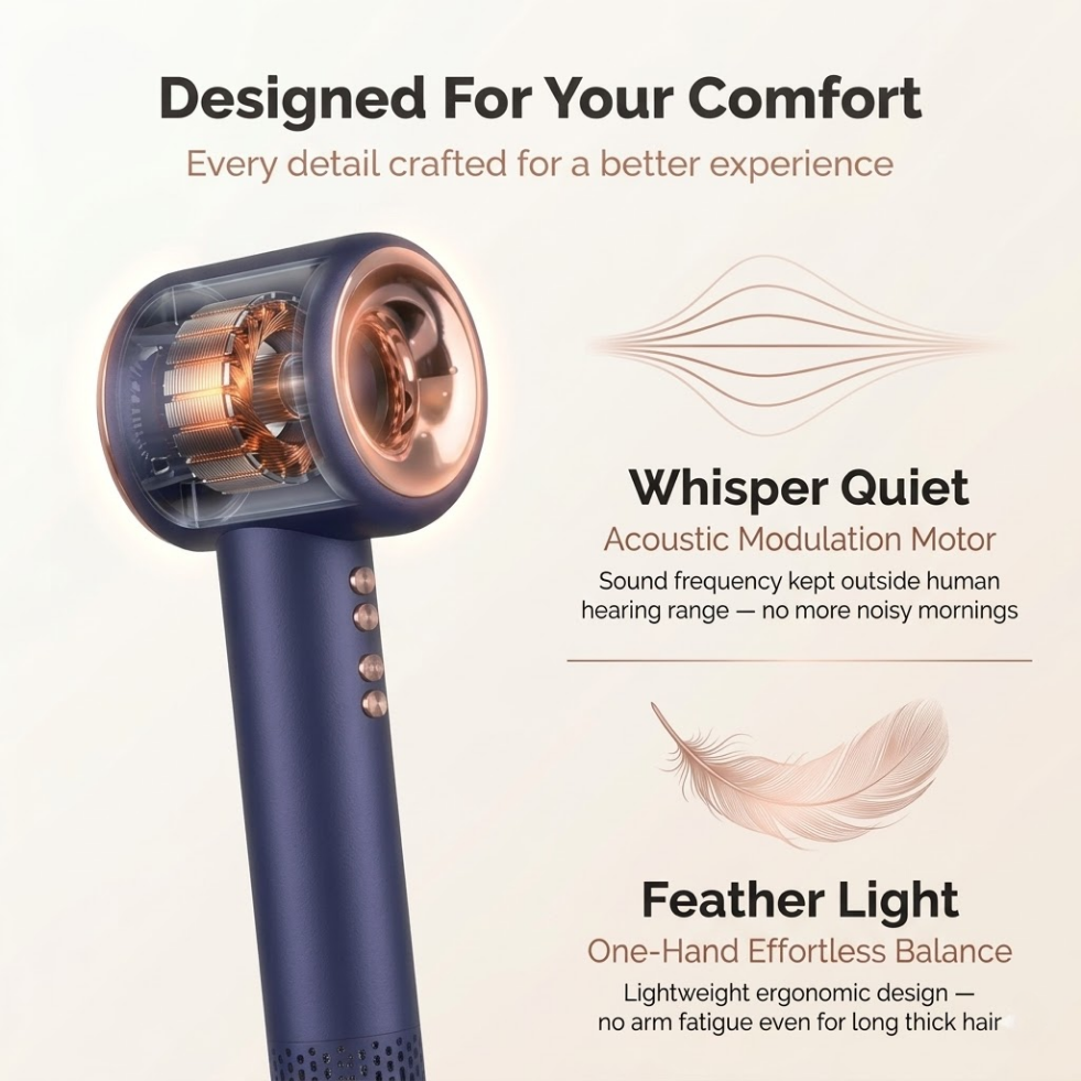 Aerovella Smart Ionic Hair Dryer - Frizz Free Hair