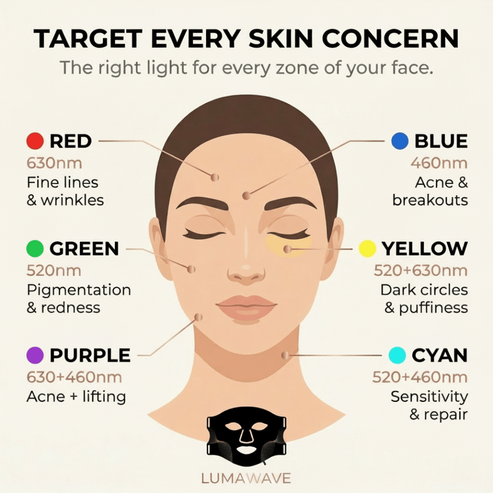 LumaWave 7-Colour LED Facial Therapy Mask