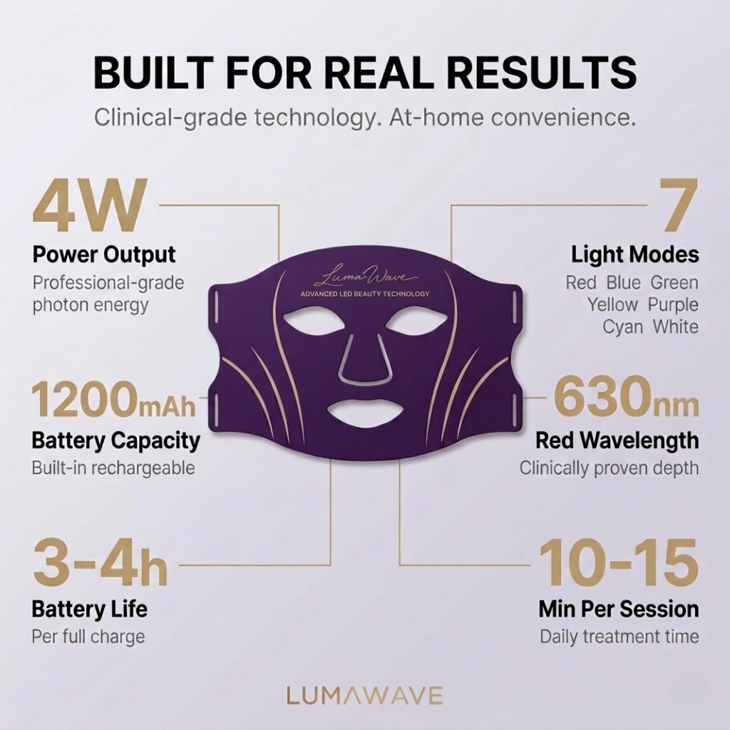 LumaWave 7-Colour LED Facial Therapy Mask