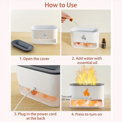 GlowMist Flame Diffuser & Humidifier Lamp